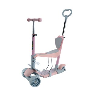 Patinete deslizante para niños con función de juego dual para interiores y exteriores, brazo de empuje extraíble para adultos, almacenamiento sin desorden y forma adaptable - Product Image 2