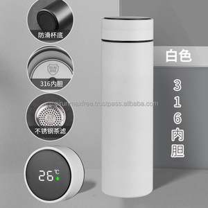 Bouteille d'eau intelligente numérique en acier inoxydable de 16 oz avec affichage de la température LED, alimentée par batterie, pour usage domestique, isolée sous vide, 12-24h - Product Image 2