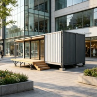 Maison conteneur mobile préfabriquée 40 pieds, portable, à panneaux sandwich modulaires, personnalisable pour bureau, habitation, hôtel, entrepôt, cuisine
