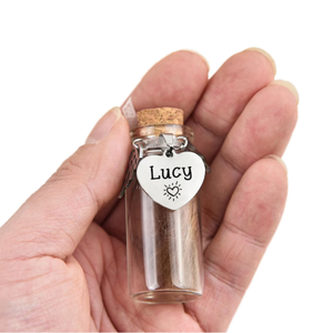 Personalized Name Modern Teardrop Pet Hair Storage Container for <b>Dogs</b> & Cats Bone <b>Ash</b> Teeth Souvenir Glass Bottles - Product Image 5