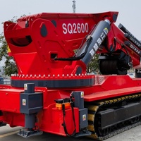 Grue sur chenilles tout-terrain JW, commande à distance 360°, capacité 65000 kg, moment de levage 2600 KN.M, hauteur de levage maximale 18200 mm, chenilles en caoutchouc