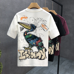 T-shirt blanc pour <span class=keywords><strong>homme</strong></span> en coton, confortable, rafraîchissant, élégant, couleur unie, manches courtes - Product Image 3