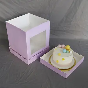 Proveedor Caja de embalaje de pastel personalizado Panadería Cajas de fiesta de cumpleaños de cartón blanco para embalaje de pastel