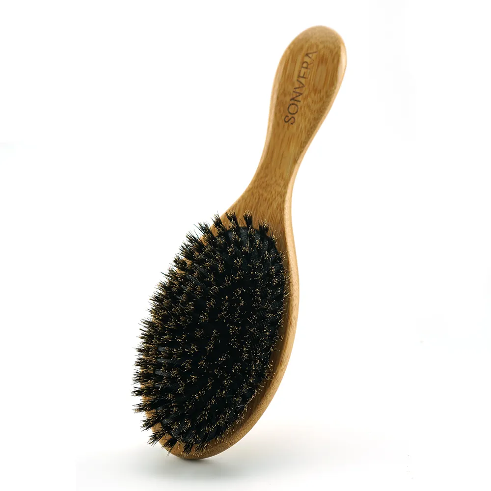 OEM professional 100% natural bamboo wooden hair brush comb for women