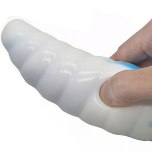 Juguetes Sexuales FAAK BW151 de 8 Pulgadas para Mujeres, Azul Real y Blanco, Tapón Anal de Silicona Gruesa con Forma de Cuerno de Toro, Masajeador Anal BadSir - Product Image 6