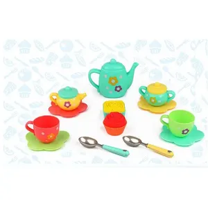 सस्ते प्लास्टिक रसोई खिलौना सेट चाय कप खाद्य खिलौना लड़की नाटक खेलने के लिए चाय का सेट