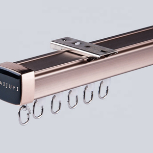 Rail de rideau en aluminium sur mesure, glissière silencieuse, support mural/plafond inclus, accessoire de quincaillerie de fenêtre moderne - Product Image 4
