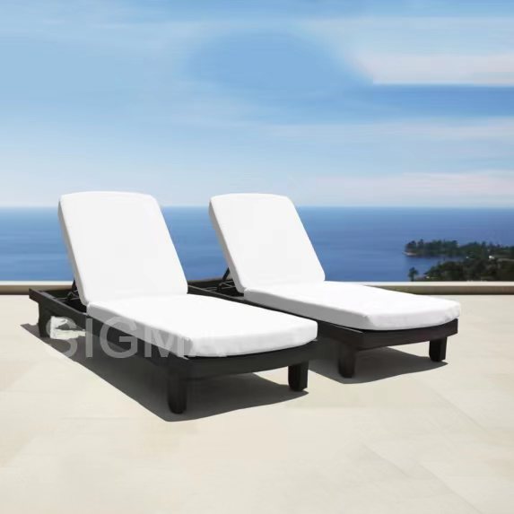 Luxury Outdoor Furniture Aluminum Hotel beach Sunbed Single Lounge Chair