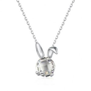 Collar con Colgante de Cristal con Diseño Elegante de Dylam, Joyería Fina de Plata S925 Chapada en Oro de 18K, Cadena de Eslabones con Signo Zodiacal Conejo - Product Image 1