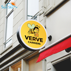 Ngoài trời Acrylic vòng tròn sáng hộp đèn quảng cáo cửa hàng dẫn ánh sáng Hộp signage - Product Image 4
