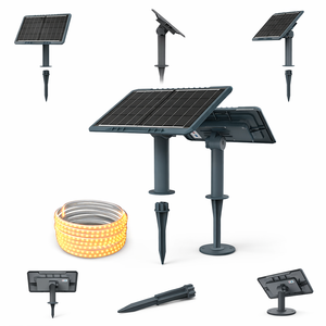 Tira de Luces LED Solares IP65 Blanco Cálido para Jardín y Carretera, Iluminación Exterior para Paisajes MJ-SM100, Energía Solar Continua de 24 Horas - Product Image 1