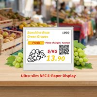 Zhsunyco SE0420B1 Etiqueta Electrónica de Precio (ESL) Ultra Delgada de 4.2'' con NFC, ABS, Alimentada por Batería, para Boutique Minorista