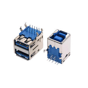 Conector USB 3.0 Tipo A Hembra de 9 Pines para Montaje en PCB, Doble Capa, Ángulo Recto, para Panel Frontal de Caja de Ordenador - Product Image 1