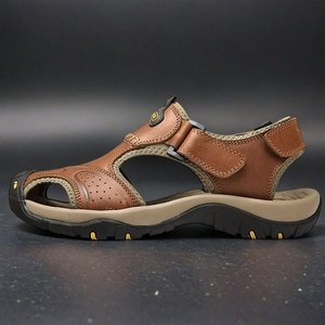 Casual <strong>Men's</strong> Leather <strong>Sandals</strong> <strong>Brown</strong> Color European <strong>Sandals</strong> <strong>Mens</strong> Hiking <strong>Sandals</strong> - Product Image 2