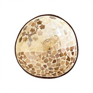 Bol en coquille de noix de coco décoré de nacre, fait main, écologique, pour servir, décoratif, pour ranger les collations, pour la maison, cadeaux - Product Image 4
