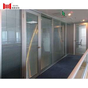 Vidrio Templado doble, material de perfil de aluminio para interior, desmontable, pared de partición fija con persiana, gran oferta, 2020 - Product Image 1