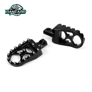 DANCARO Footrest Motorcycle CNC Aluminum Chrome Foot Pegs Rest For Harley Davidson 883 1200 Non Slip Screw Pedal Customization