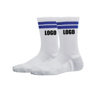Chaussettes de sport personnalisées Chaussettes de course athlétiques à rayures pour hommes et femmes Chaussettes de sport personnalisées à tube intermédiaire avec logo