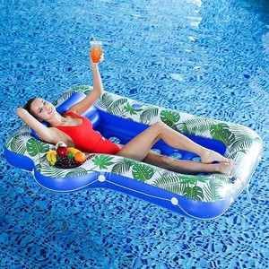 Inflatable Floating Pool Lounge 170x135cm With Backrest Adult Reclining Float Water Bed U Shaped Chair - Product Image 1