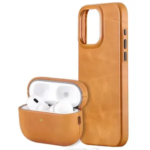 Hoofdtelefoonhoes Zakelijk Type Leer Voor Airpod Pro 2 Case Luxe Designer Mini Lederen Etui Airpod Case
