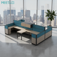 Meubles de bureau commerciaux modernes en bois sur mesure en gros, poste de travail, table, espace de travail, cubique modulaire acoustique pour deux personnes