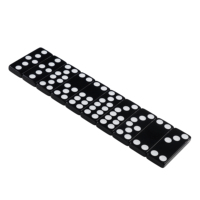 Ensemble de jeu de points de couleur acrylique noir Double 6 dominos Lucite rouge et blanc point Double Six Domino Acrilico