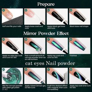 SH 2 1 Cat Eye Powder Spring Super feine Aurora Nagel Chrom Pigment 4-6μm Magnetische Cat Eye Nagellack pigmente - Product Image 6