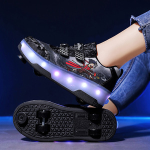 Flashing Roller Shoes For Kids With Led Lights And Wheels Size 29-40 EVA Material Plastic Wheel Double Row Design - Product Image 3