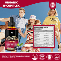 Gouttes liquides de complexe de vitamines B (B1, B6, B12, acide pantothénique) 60 ml, marque privée OEM, pour le soutien immunitaire, l'énergie et l'amélioration du métabolisme
