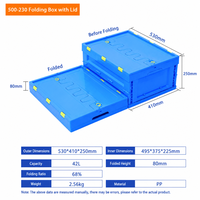 Bacs de transport pliables en polypropylène pour fruits de mer, caisses respirantes pour homards, fabriquées à partir de matériaux vierges d'aquaculture 530*410*250mm