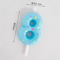 Bougie artisanale numérique en dentelle étoilée aux couleurs macaron, idéale pour la décoration de gâteaux de fête d'anniversaire pour enfants