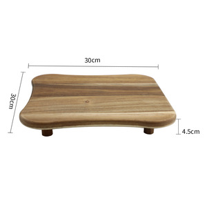 Planche à découper en bois d'acacia 30x30x4,5cm carrée pour fruits, pain, steak, usage en cuisine - Product Image 3