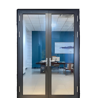 Puerta Pivotante de Entrada Moderna de Diseño Italiano de Lujo, Puerta de Seguridad de Doble Cristal para Exteriores, Puerta de Aluminio y Madera para Villa o Apartamento