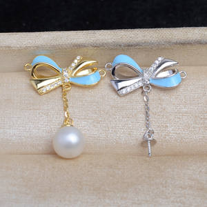 Bandeja Vacía de Plata S925 con Borla de Lazo para Decoración Central, Accesorios de Perlas DIY, 7-10, para Joyería de Plata, Fornituras para Joyería - Product Image 1