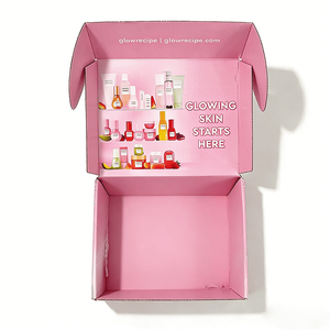 Boîtes en carton ondulé rose avec logo imprimé en couleur unie, emballages personnalisés pour produits de soin de la peau, solutions d'emballage pour l'expédition de colis de marque - Product Image 2