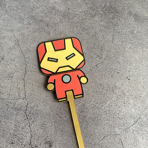 ตัวตกแต่งเค้กอะคริลิคฮีโร่รุ่น Q แบบน่ารัก น้ำผึ้งและรสหวาน สำหรับตกแต่งเค้กวันเกิดซูเปอร์ฮีโร่ขนาดเล็ก - Product Image 3