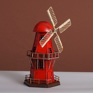 Fabbrica Nordic Faro Ornamenti Olandese Antico Modello di Mulino A Vento Decorazione In Metallo Retrò Vecchio Ferro Battuto Regalo Dei Capretti - Product Image 3