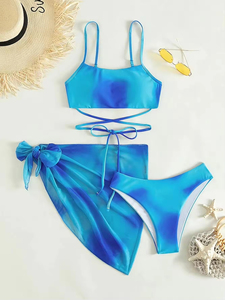 Trajes de Baño de Mujer al por Mayor: Conjunto de Bikini de 3 Piezas con Pareo y Atado para Playa - Product Image 5