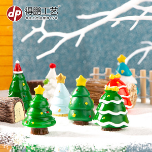 Miniaturas de Resina de Navidad, Decoraciones de Escena Navideña, Adornos de Casa de Nieve y Árbol para Exhibición Festiva - Product Image 4