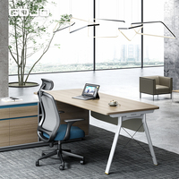 Bureau de direction moderne de luxe en forme de L avec tiroirs Montage facile Table de bureau du directeur supérieur