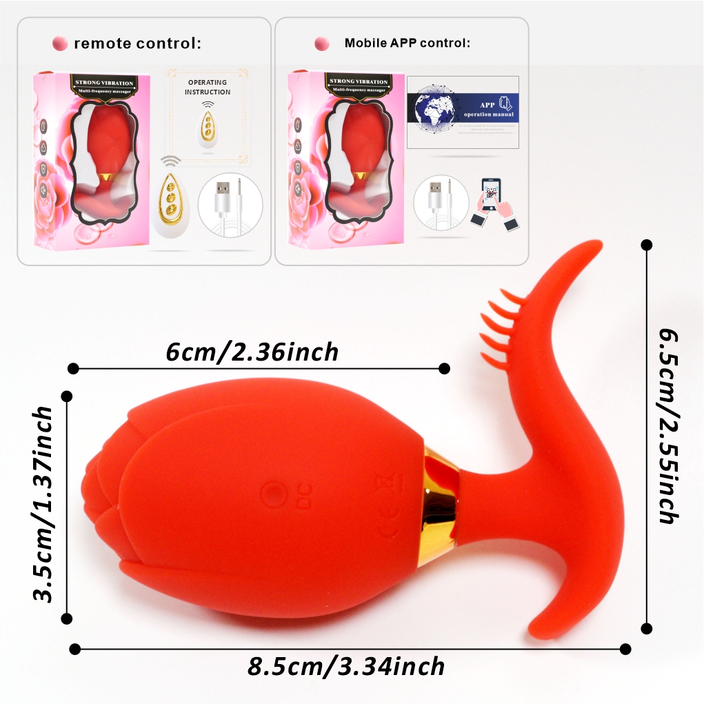 Rose Anal Toy - Remote Control Vibrating Sex Toy for Women