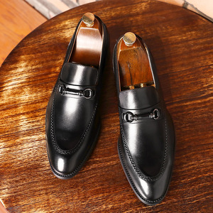 Zapatos de Vestir de Cuero para Hombre, Mocasines Suaves de Punta, Zapatos Formales de Oficina, Calzado de Moda Oxford, Mocasines Casuales Planos de Otoño - Product Image 3