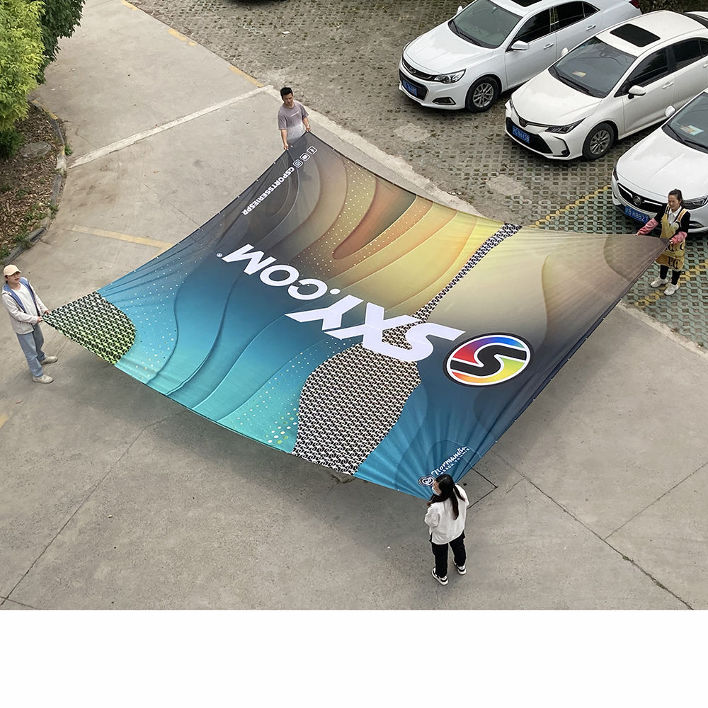 large fabric mesh banner