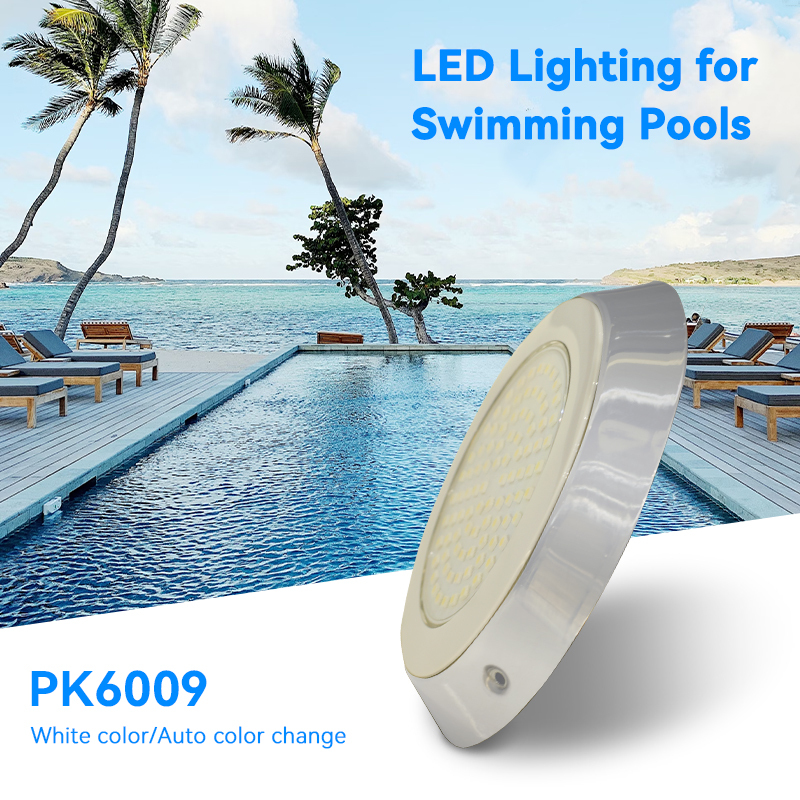 PK6009 Waterproof Wall-Mounted SS304# Underwater LED Light IP68 with Remote Control Changeable Colors Lamp for Swimming Pool