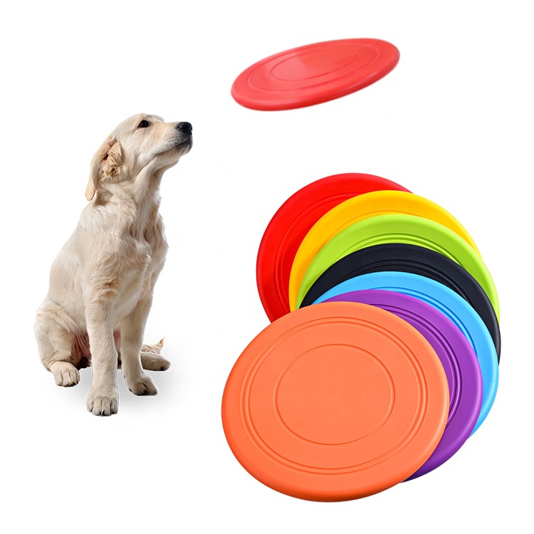 Мягкая силиконовая резиновая игрушка для домашних животных, летающий диск, водонепроницаемая прочная легкая игрушка для собак, летающий диск