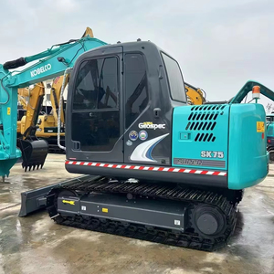 Les mini pelles Kobelco SK75 à faible heure de travail ont utilisé des pelles sur chenilles de 7.5 tonnes Machines de creusement d'occasion à vendre disjoncteur - Product Image 1
