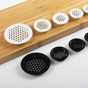 Grilles d'aération rondes en acier inoxydable brossé noir et blanc avec fixation par vis pour armoire, meuble à chaussures, armoire à gaz - Product Image 1