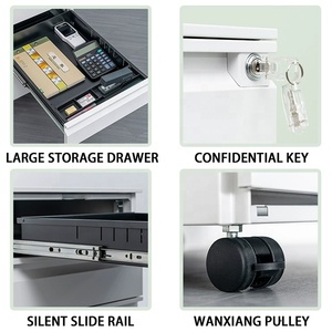 Yinlong 3 çekmece Metal cep dosya dolabı için kilit ile mektup/A4/yasal boyutu altında masa haddeleme dolap ev ofis için - Product Image 6