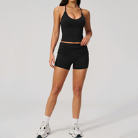Combinaison de yoga en tissu nylon d'été, à bretelles, dos élégant, sensation haut de gamme, pour le fitness, la course à pied, le yoga sportif pour femmes