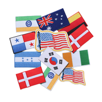 Badge brodé de drapeau national recyclé de qualité supérieure, écusson professionnel thermocollant avec logo de pays pour uniformes et équipements de voyage